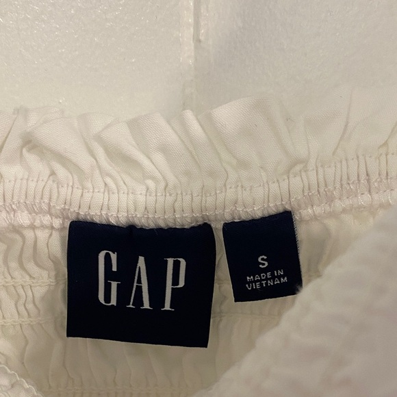 GAP Midi Sundress | Smocked Bodice Ruffled Hem Bright White Cotton | Size Small - Picture 2 of 12